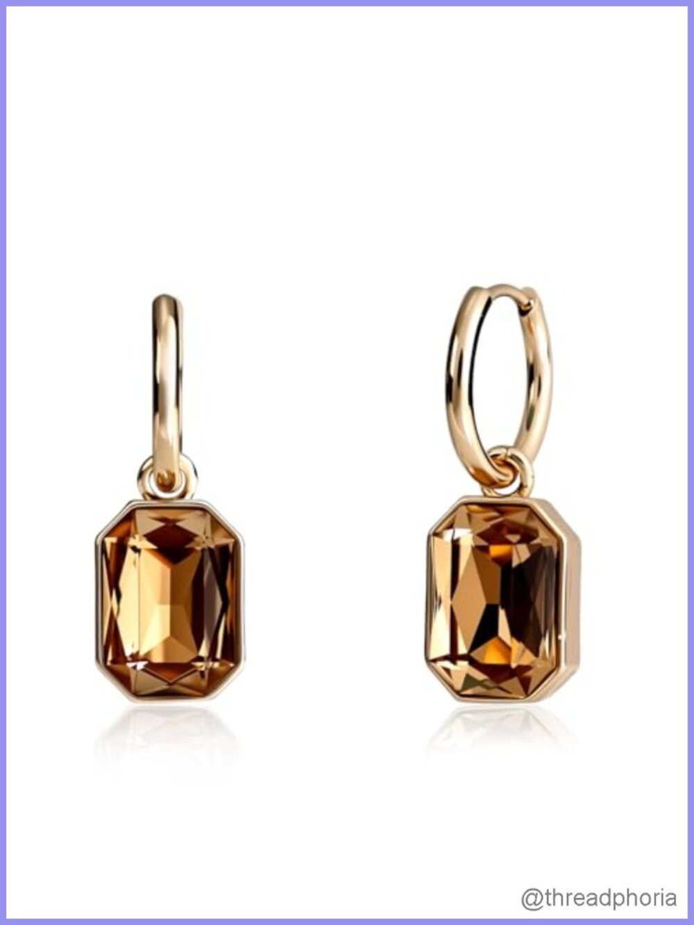14K Gold Hoop Dangle Earrings Citrine Drop Hypoallergenic Formal Daily Wear